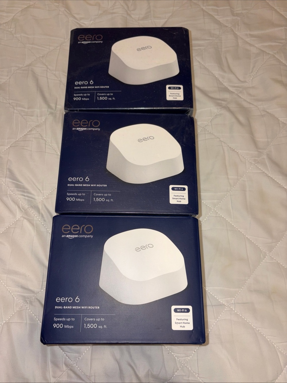 eero 6 Dual-Band Mesh WiFi Router – White (3-Pack Boxes)
